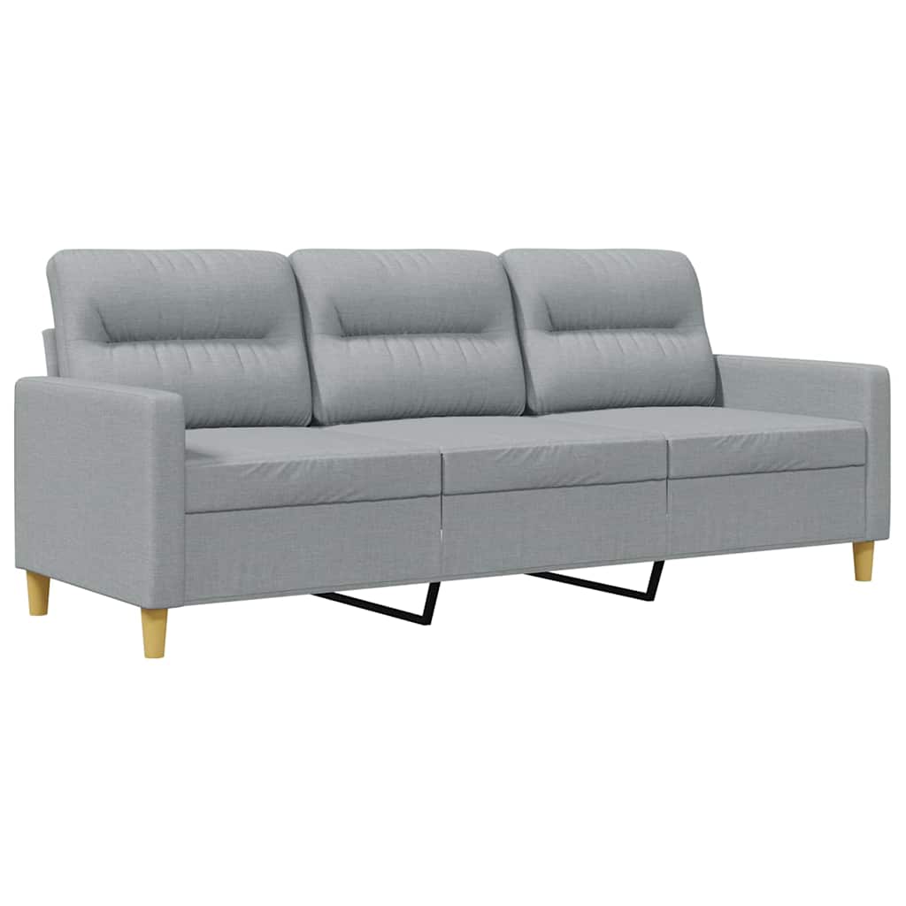 vidaXL Sofá de 3 plazas de tela gris claro 180 cm