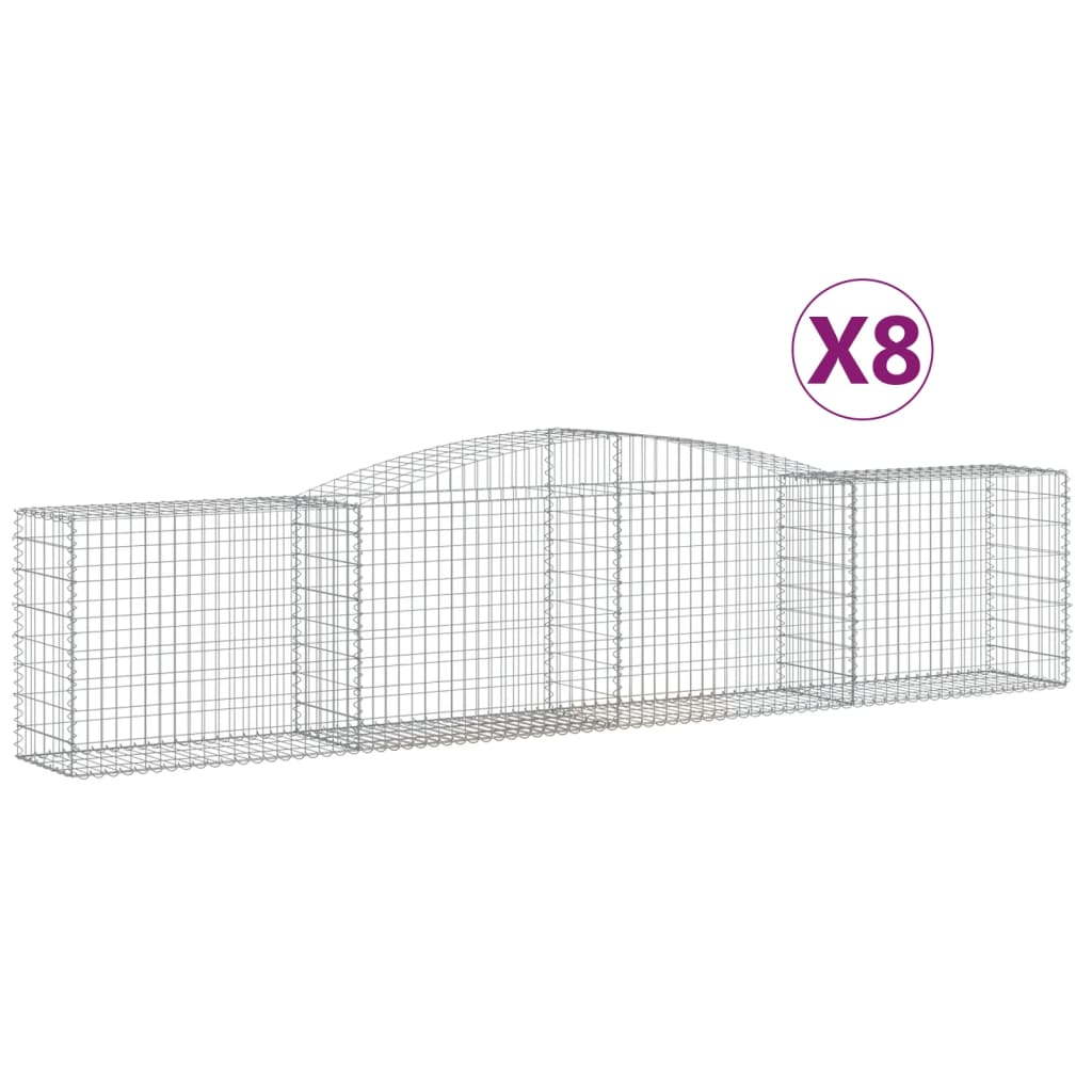 Vidaxl Cestas de Gaviones de Hierro Galvanizado - Pack de 8 - Varios Tamaños Disponibles