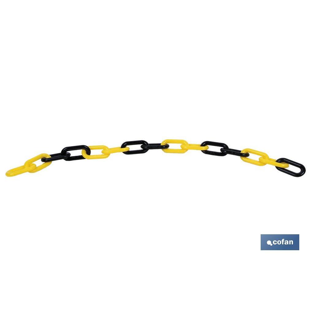 Cofan Cadena Plástico Amarillo/Negro 8mm 25 Metros