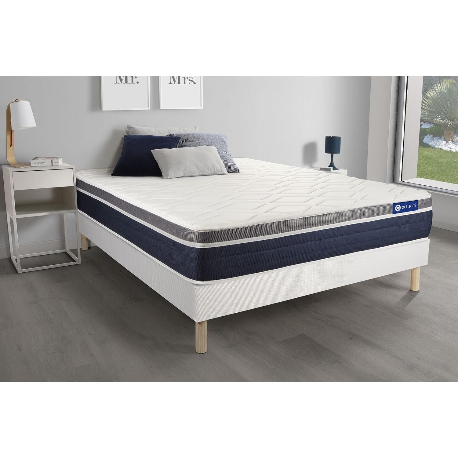 Pack colchón Actilatex confort 120x210cm + Somier multiláminas, Látex y espuma viscoelástica, 7 zonas de confort
