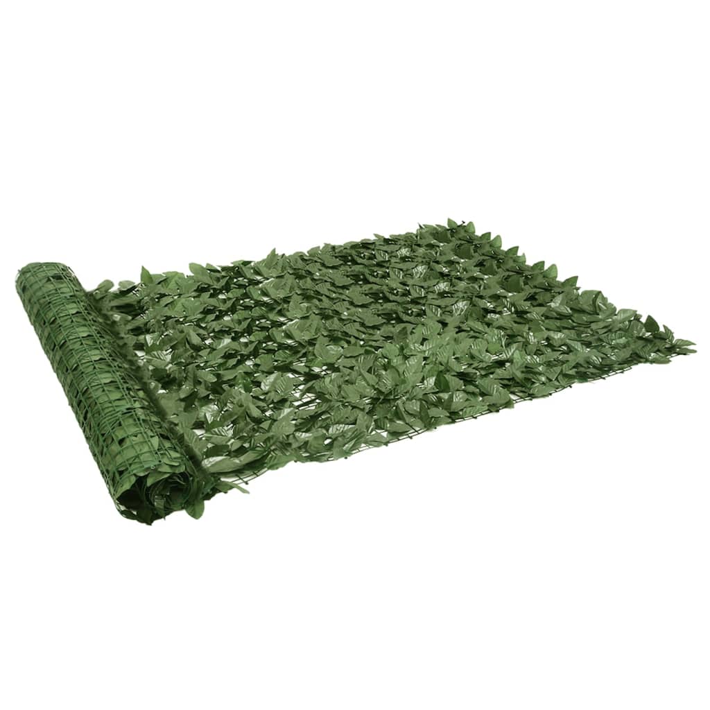 vidaXL Toldo para balcón con hojas 500x150 cm Color Verde oscuro, Verde,