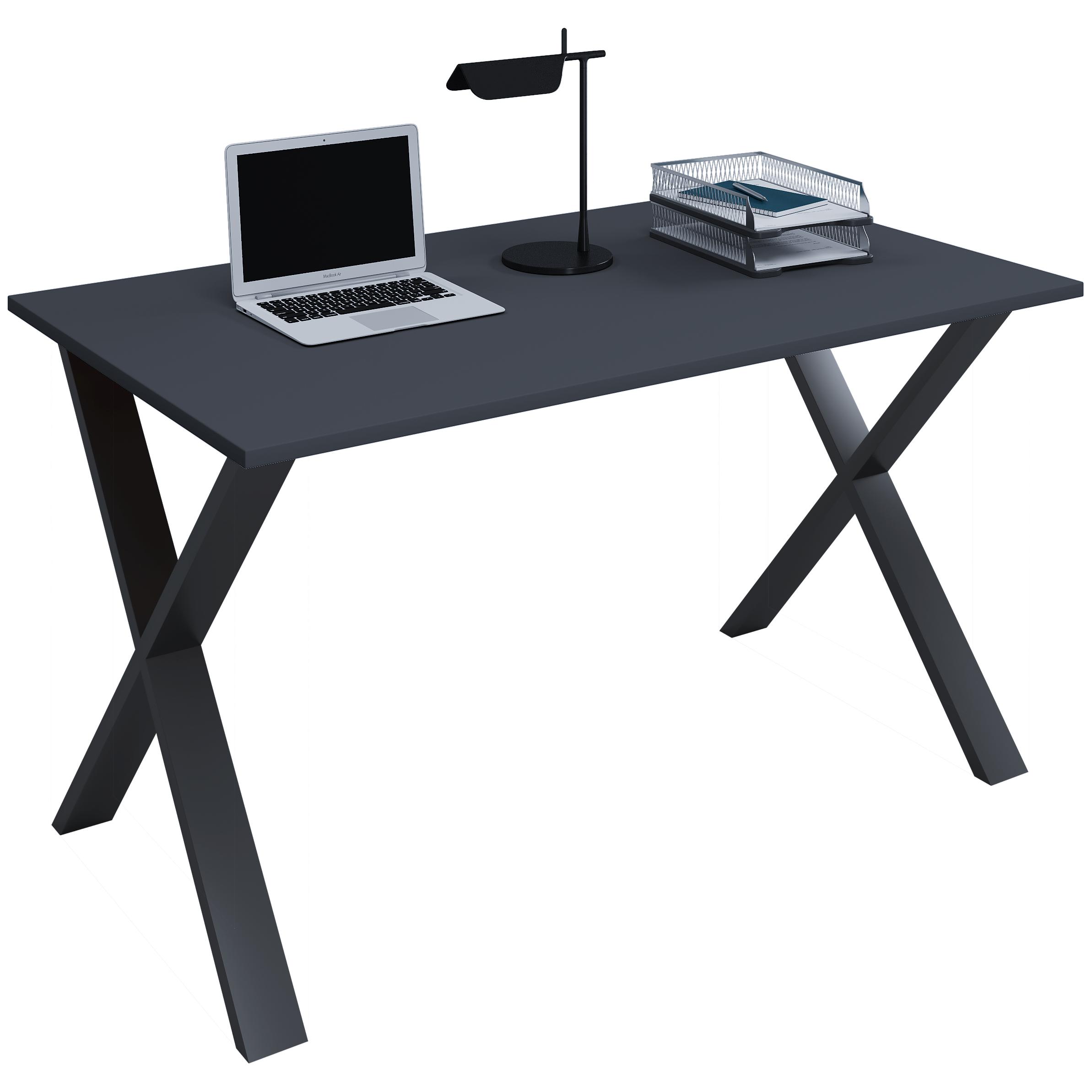 Holz Schreibtisch | H. 76 x B. 110 x T. 80 cm | Computertisch schlicht | Füße aus hochwertigem Metall | Arbeitstisch | Büromöbel - Lona X