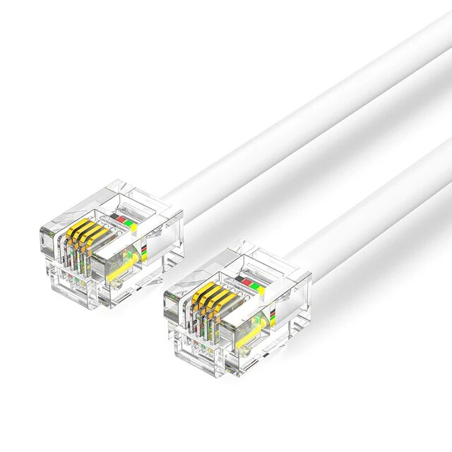 Cablepelado Cable telefónico RJ11 6P4C M-M, 10 m, color blanco
