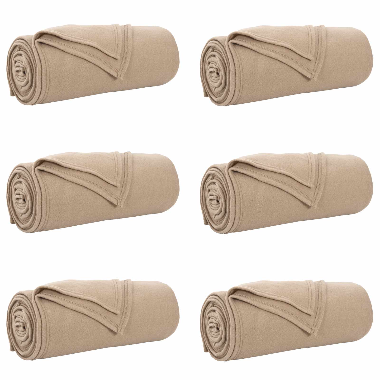 vidaXL Mantitas de Sofá 6 pcs Camel 240 x 220 cm Lana