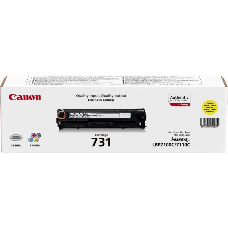 Canon - 731 cartucho de tóner 1 pieza(s) Original Amarillo 6269B002