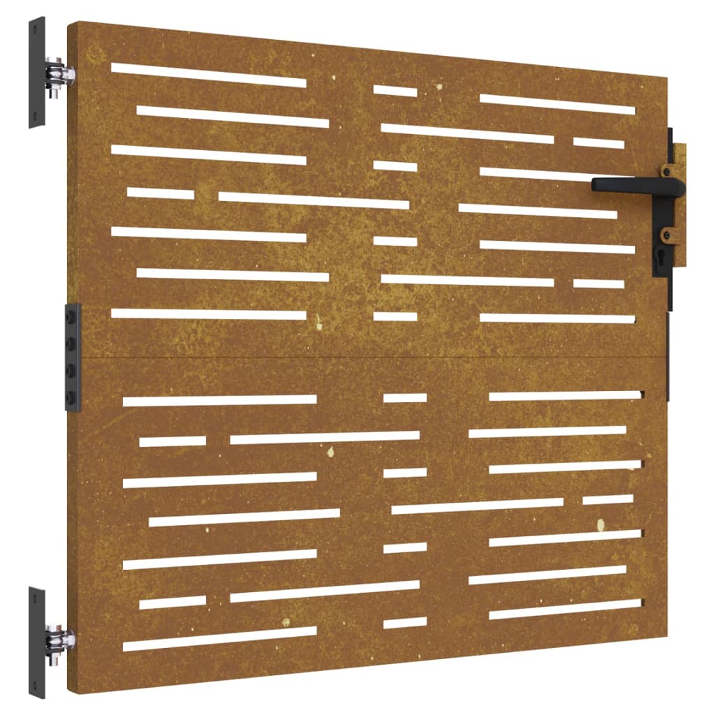 vidaXL Puerta de jardín acero corten diseño cuadrado Dimensiones 85 x 75 cm, 85 x 100 cm, 85 x 125 cm
