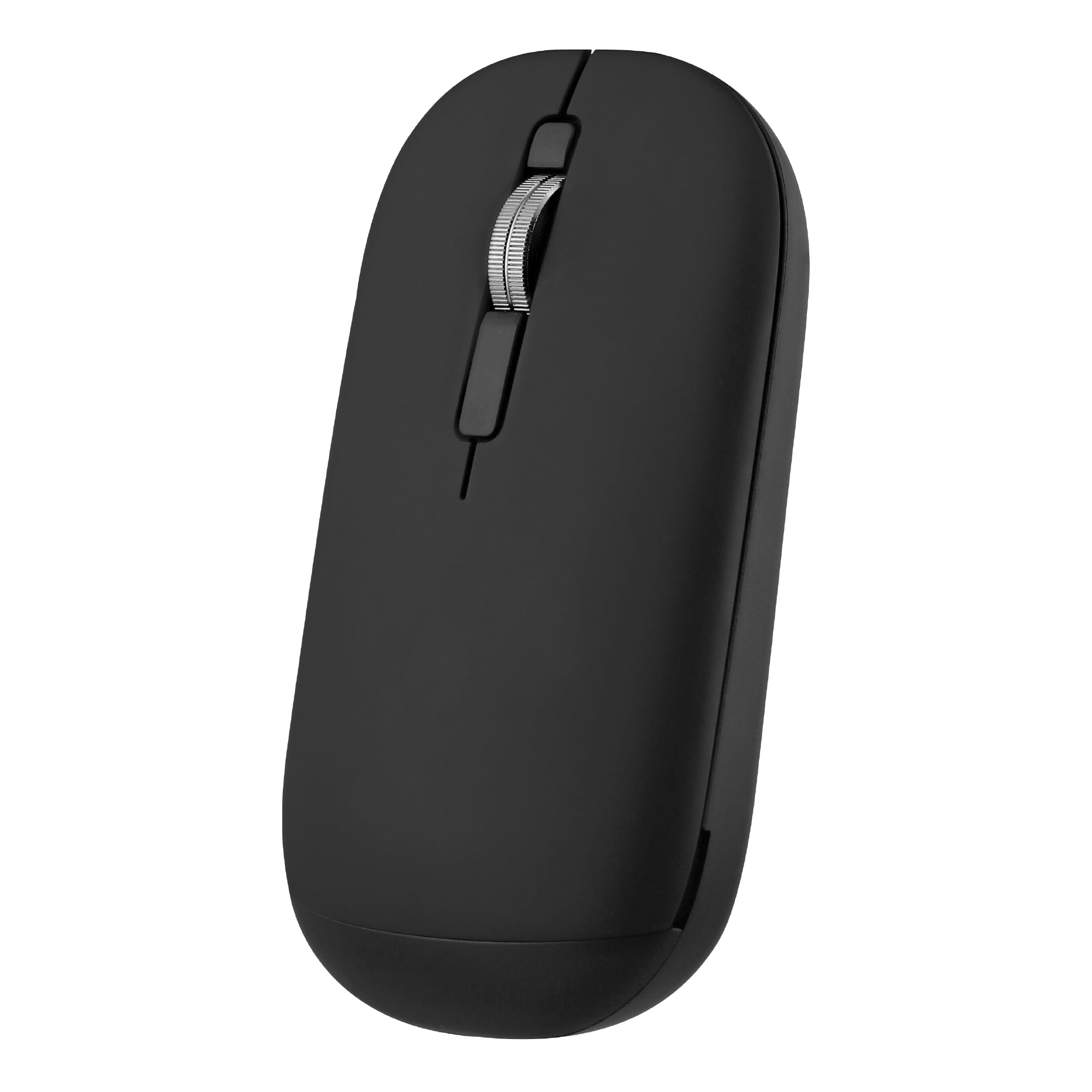 T'nB – Ratón de doble conexión 2 en 1, Bluetooth y dongle inalámbrico USB-A, elegante y ultrafina, conexión Plug & Play, correa práctica, espera automática, color negro