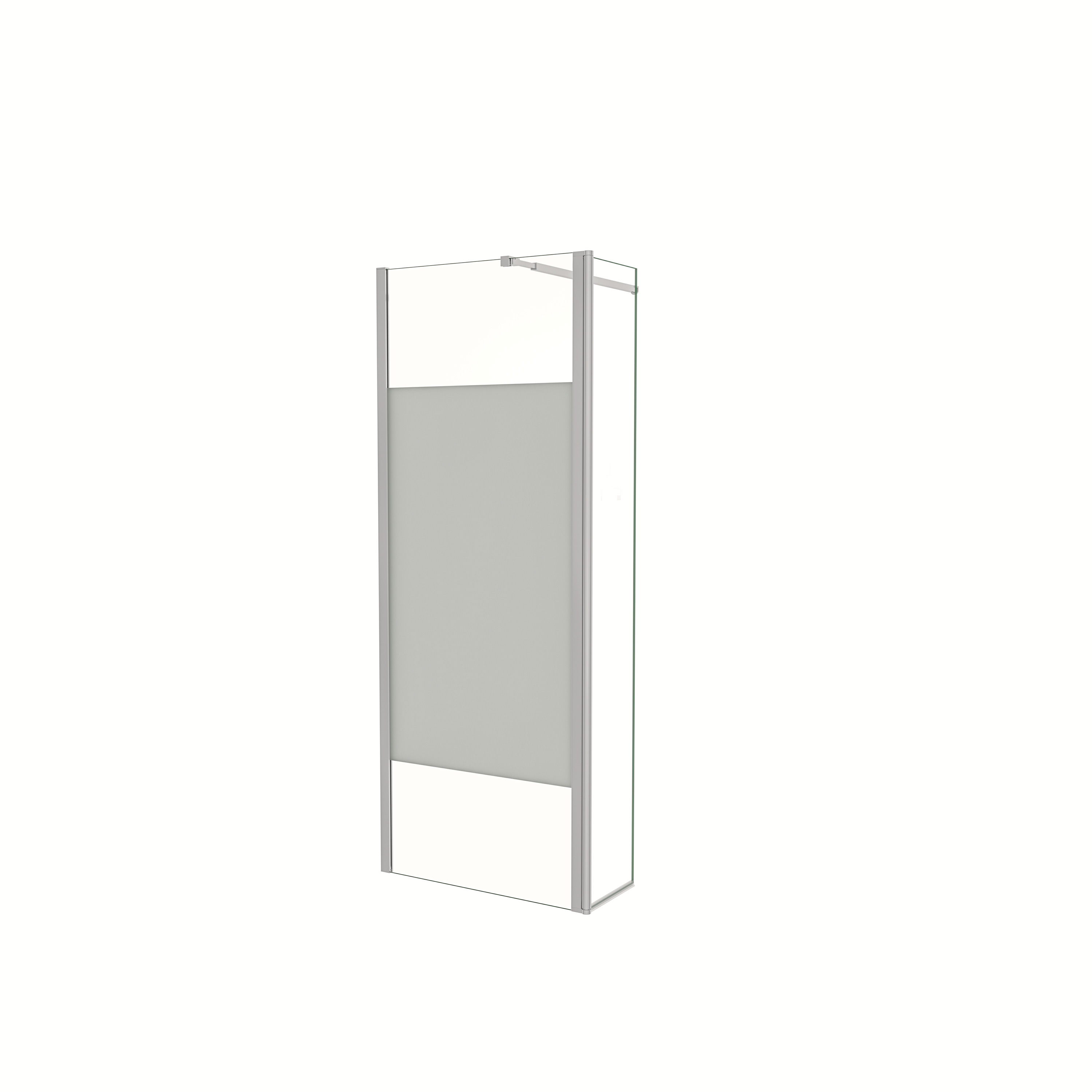 AICA Panel de ducha Serigrafía Central Vidrio 8mm con Película de Seguridad a Prueba de Explosiones 2hojas [(73.9-75.9)+40]x200cm con Barra 73-120cm