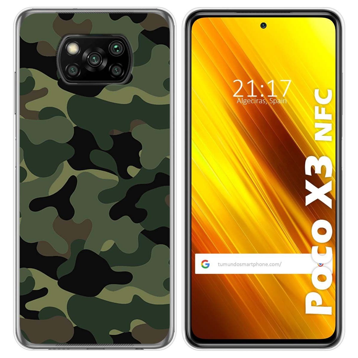 Tumundosmartphone Funda Gel Tpu para Xiaomi POCO X3 NFC / X3 PRO diseño Camuflaje Dibujos