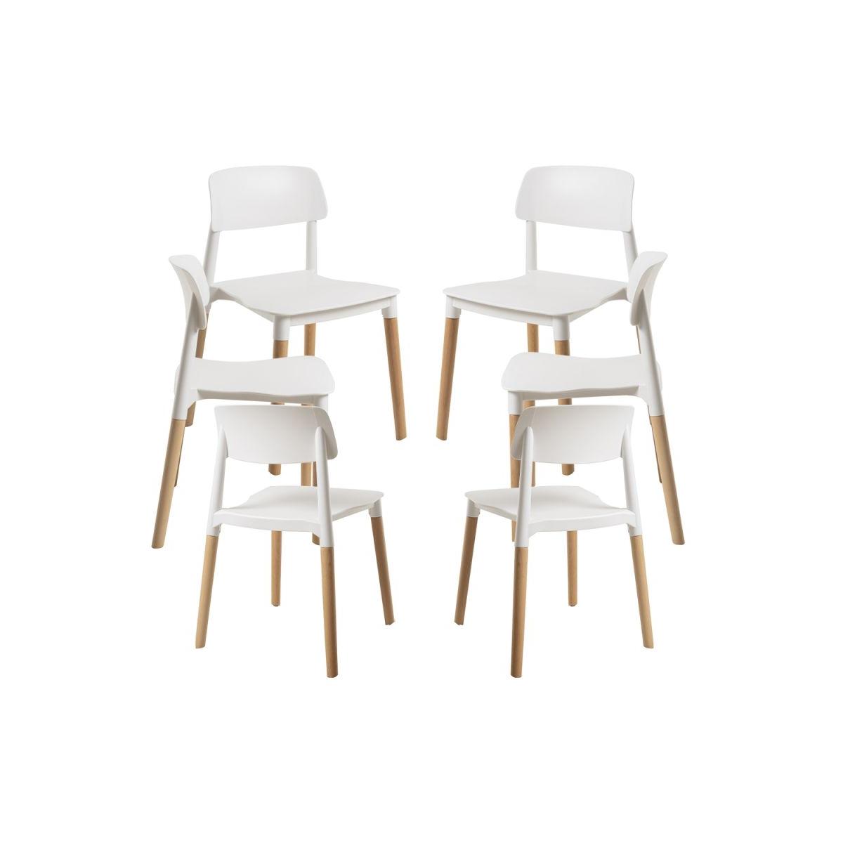 Regalos Miguel - Packs Sillas Comedor - Pack 6 Sillas Estin - Blanco