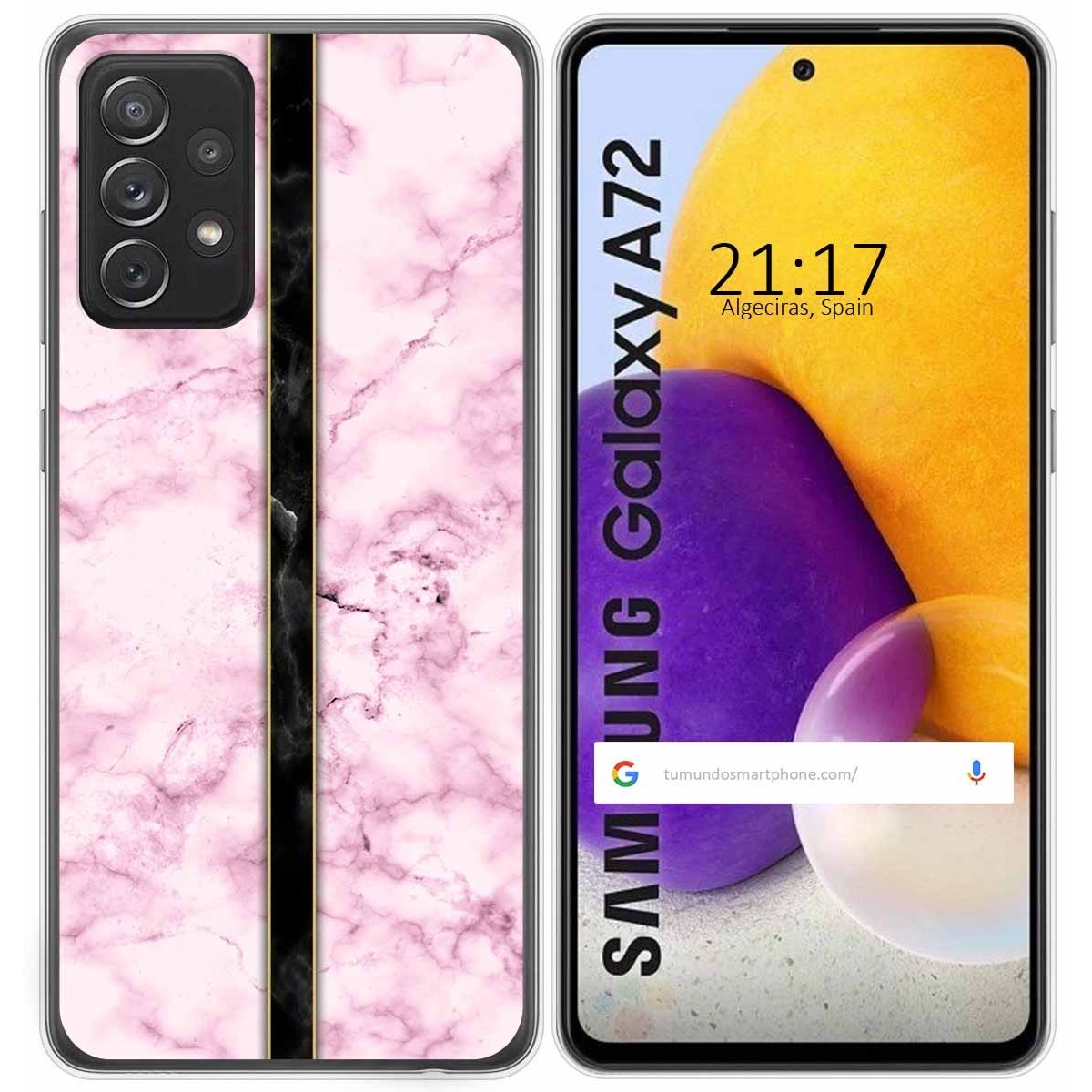 Tumundosmartphone Funda Gel Tpu para Samsung Galaxy A72 diseño Mármol 04 Dibujos
