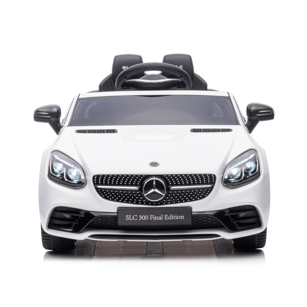 DEVESSPORT Coche Eléctrico Mercedes SLC 300 12V para Niños de 3-6 Años, Mando a Distancia Faros LED Bocina Música TF USB