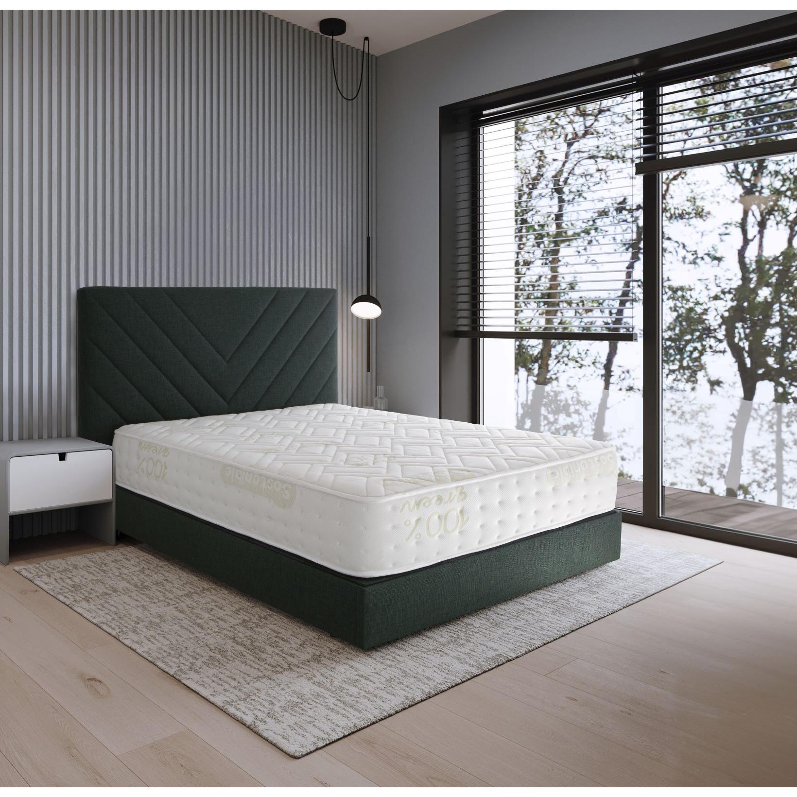 Colchón Sleep one organic H27 | Häusbed | Altura 27cm | Núcleo Bioform 45D Alta Densidad | Tejido Strech 100%GREEN-Algodón | Firmeza Media Alta