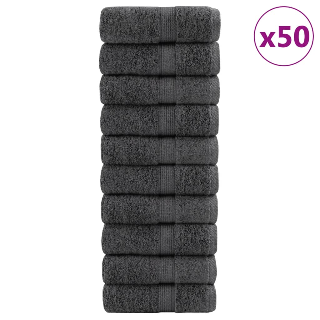 vidaXL Toallas 50 uds 100% algodón 30x30 cm 600 gsm toallita paño Color Antracita,  Blanco, y mas