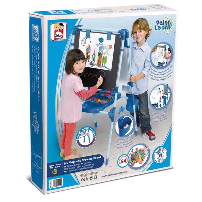 Pizarra Comby Magnética Infantil Reversible 2 en 1 con Letras y Números Magnéticos