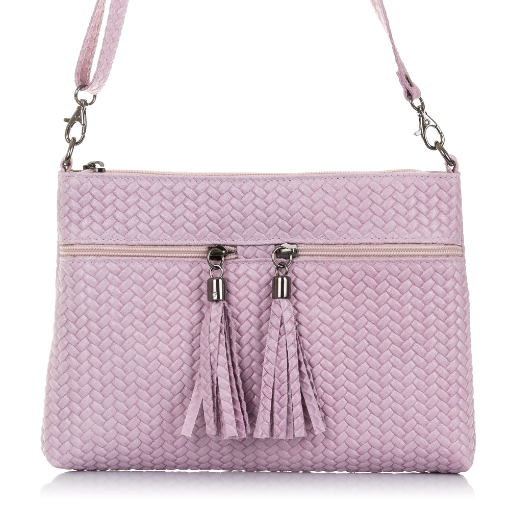 Firenze Artegiani. Oderzo Bolso bandolera Mujer.Piel auténtica Gamuza Grabado Espiga . Made in Italy. Vera Pelle Italiana.