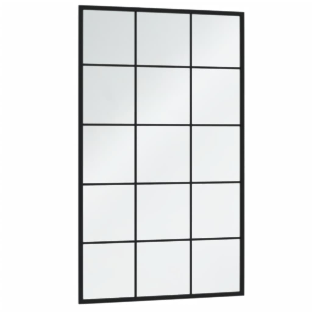 vidaXL Espejos de Pared Decoraciones Rectangulares Colgantes (3 unidades) Metal Negro Dimensiones 80 x 60 cm, 100 x 60 cm