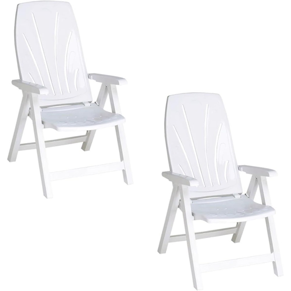 Sillas Tumbona Plegable 5 Posiciones de Exterior jardín, Patio, Playa, Camping reclinables de Resina reciclable