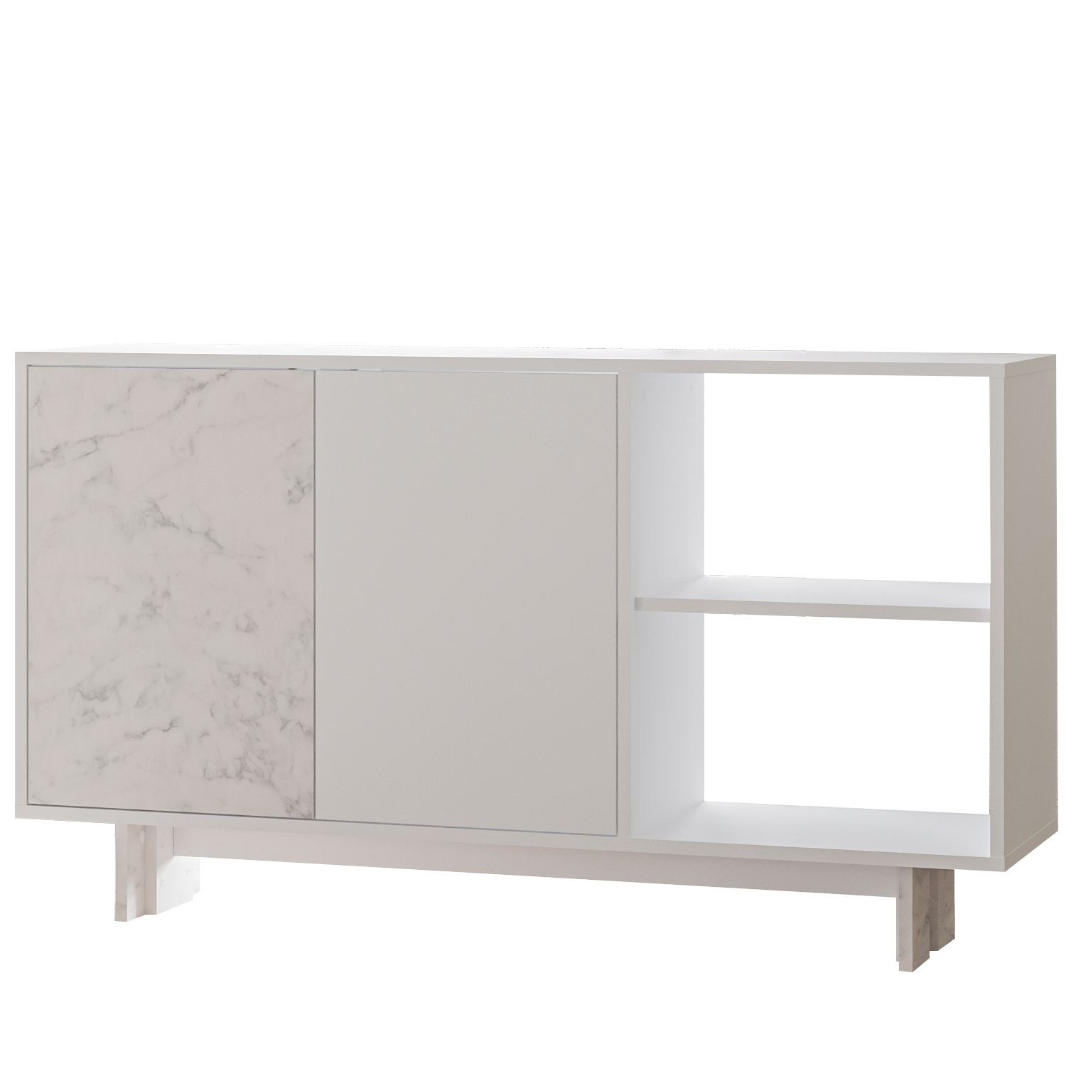 Habitat y Jardin - Aparador de madera "Ravello" - 140 x 35 x 80 cm - Blanco