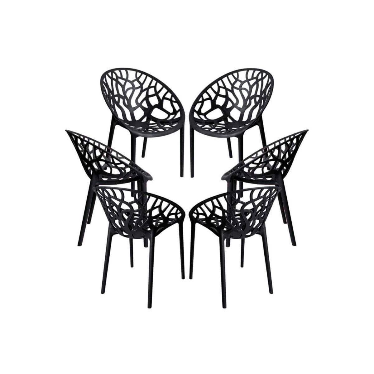 Regalos Miguel - Packs Sillas Jardín - Pack 6 Sillas Nido - Negro