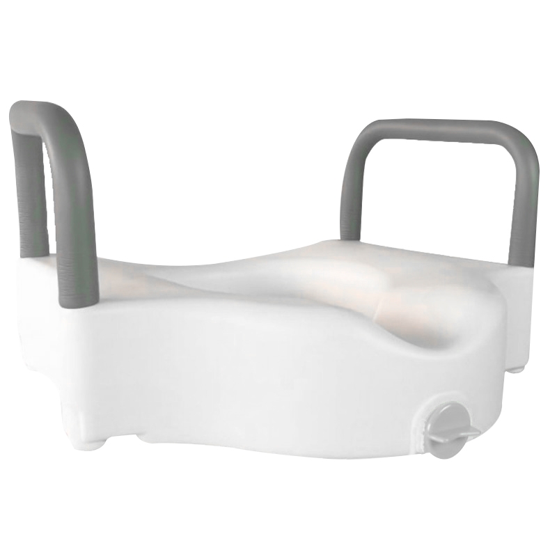 Mobiclinic Elevador WC Cibeles Asiento de inodoro Marca Española Reposabrazos acolchados Con Asas Ayudas para el Baño Para personas mayores discapacidad movilidad reducida Confort 10 cm
