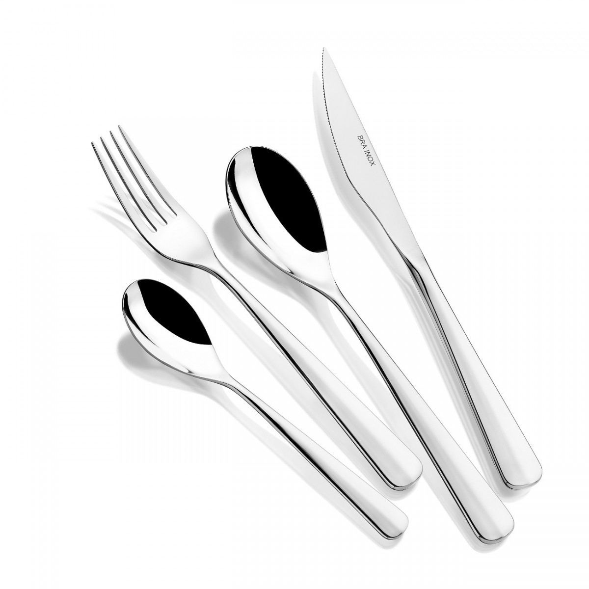 Bra - Juego Cubertería Torino, De 24 y 75 Piezas, Diseño Elegante, Acero Inoxidable Pulido Brillante, Apto Lavavajillas