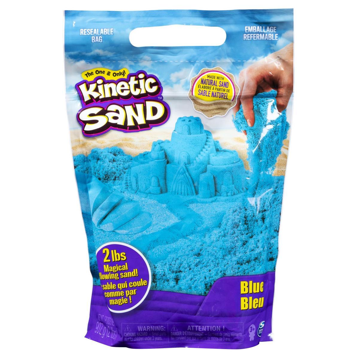 SPIN MASTER - KINETIC SAND - 907 g de Arena Mágica Azul para Mezclar, Moldear y Crear - Kit Manualidades Niños - 6061464 - Juguetes Niños 3 Años +