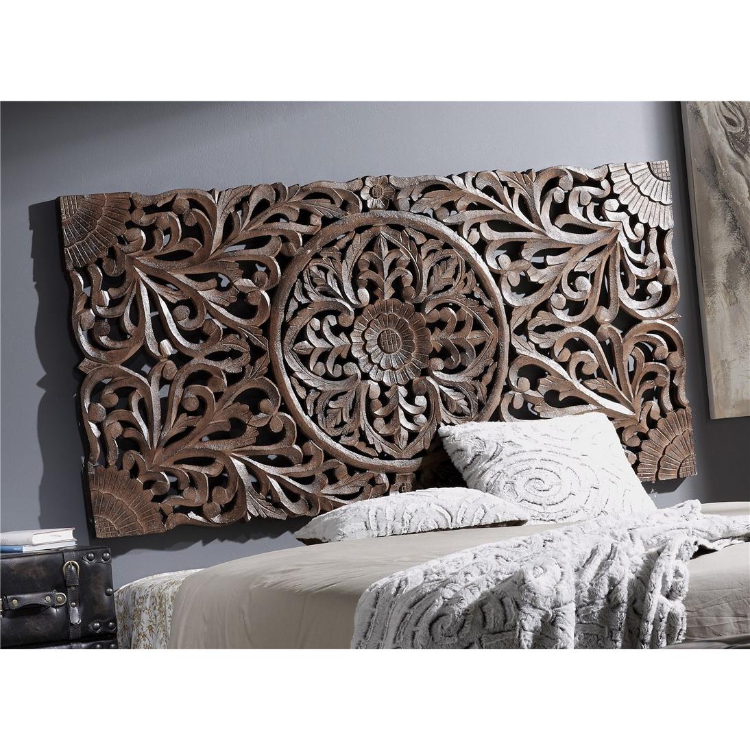 Cabezal/panel madera tallada marron 160x80 cms. 160x80x5 cmsEl mejor complemento para tu hogar.