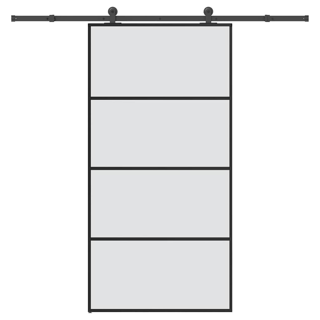 vidaXL Puerta corredera set herrajes vidrio ESG aluminio 102,5x205 cm