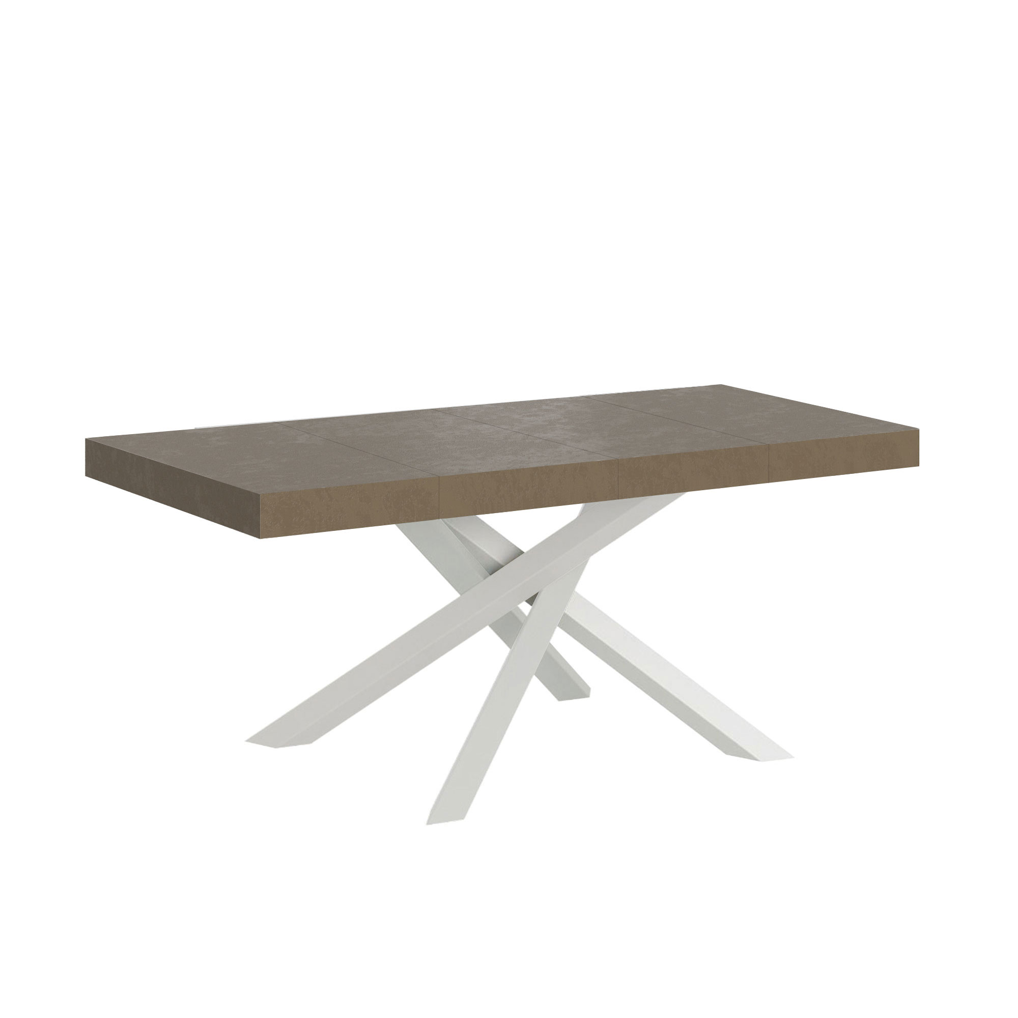 Mesa extensible 90x120/380 cm Volantis Premium gris tórtola estructura blanca - Itamoby
