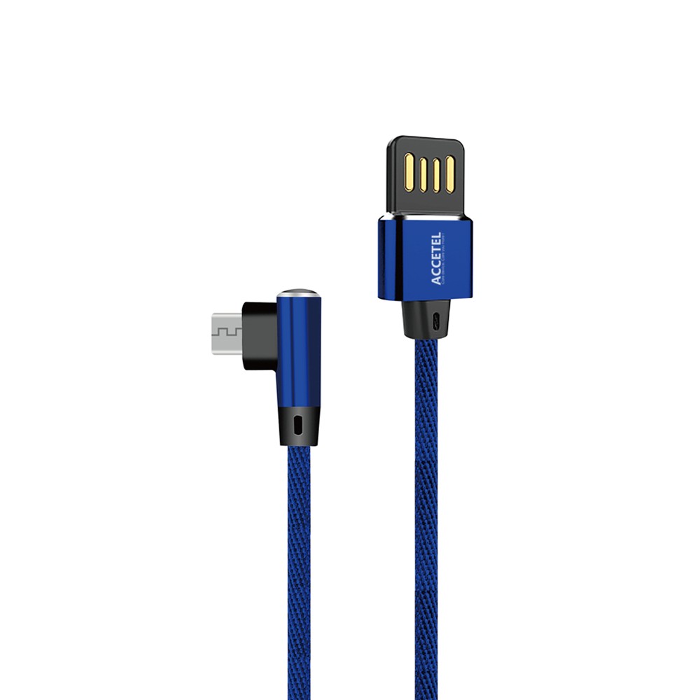 Cable Datos L Nailon 2.1A - Micro USB Azul (1M) CU1835