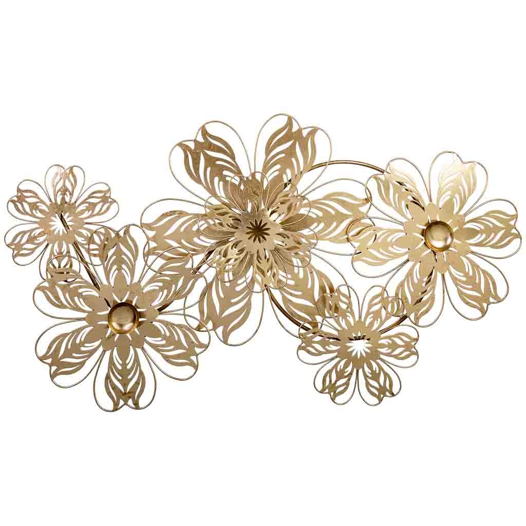Wonderlust Deco - Mural decorativo de pared de metal 92,1x50,2x7,0 Dorado 92.1x50.2x7.0h cm