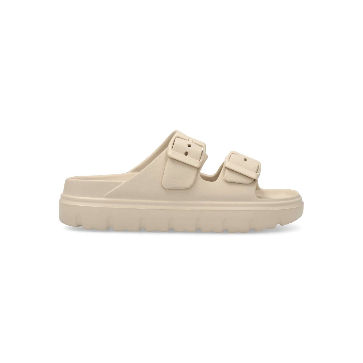 XTI - Sandalias bio confort con hebillas ajustables para niña, fabricadas en goma ligera y resistente, ideal para uso diario y actividades al aire libre, color beige