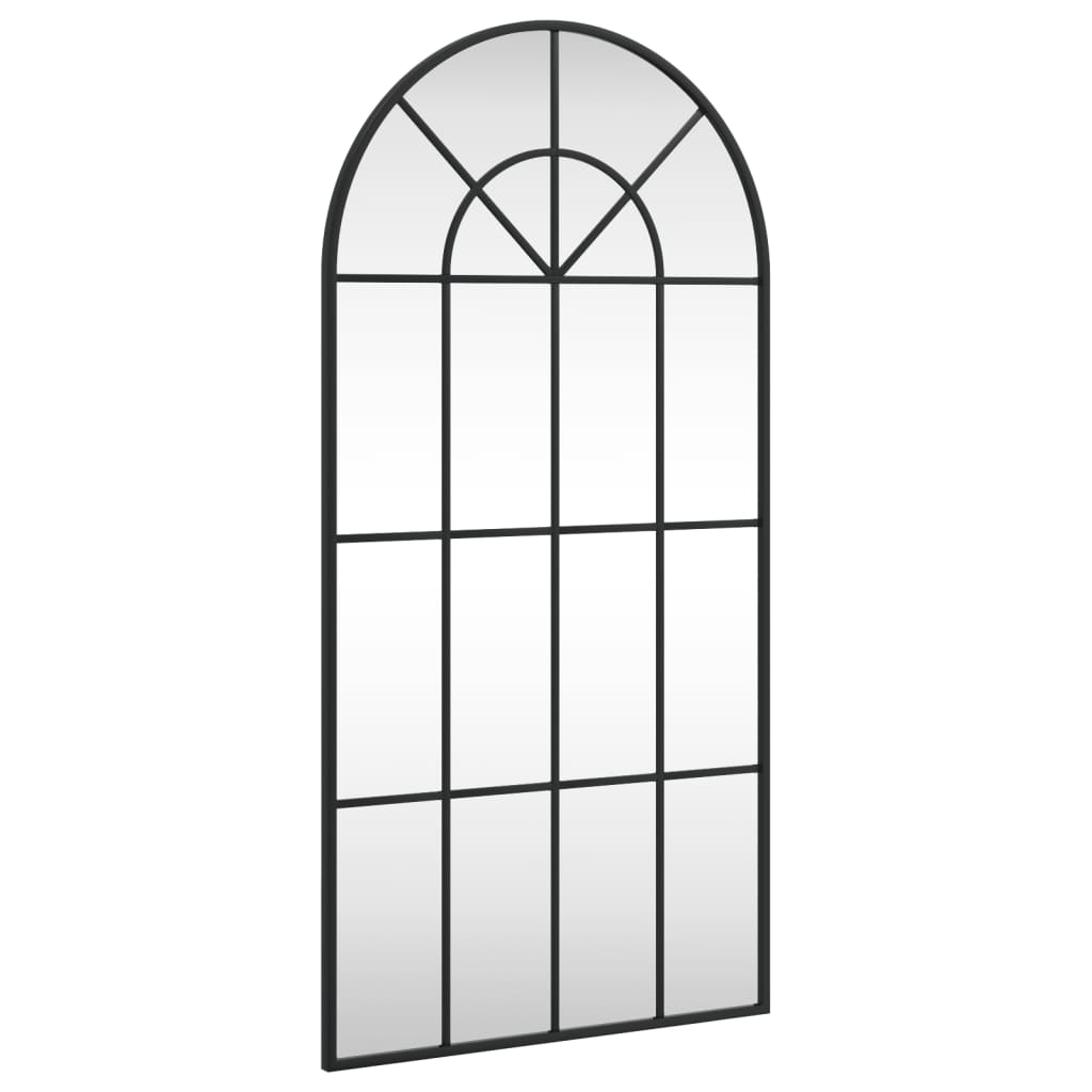 vidaXL Espejo de Pared Arco Decoración Colgante para Salón Baño Hierro Negro Dimensiones 30 x 60 cm,  40 x 80 cm,  50 x 100 cm y mas