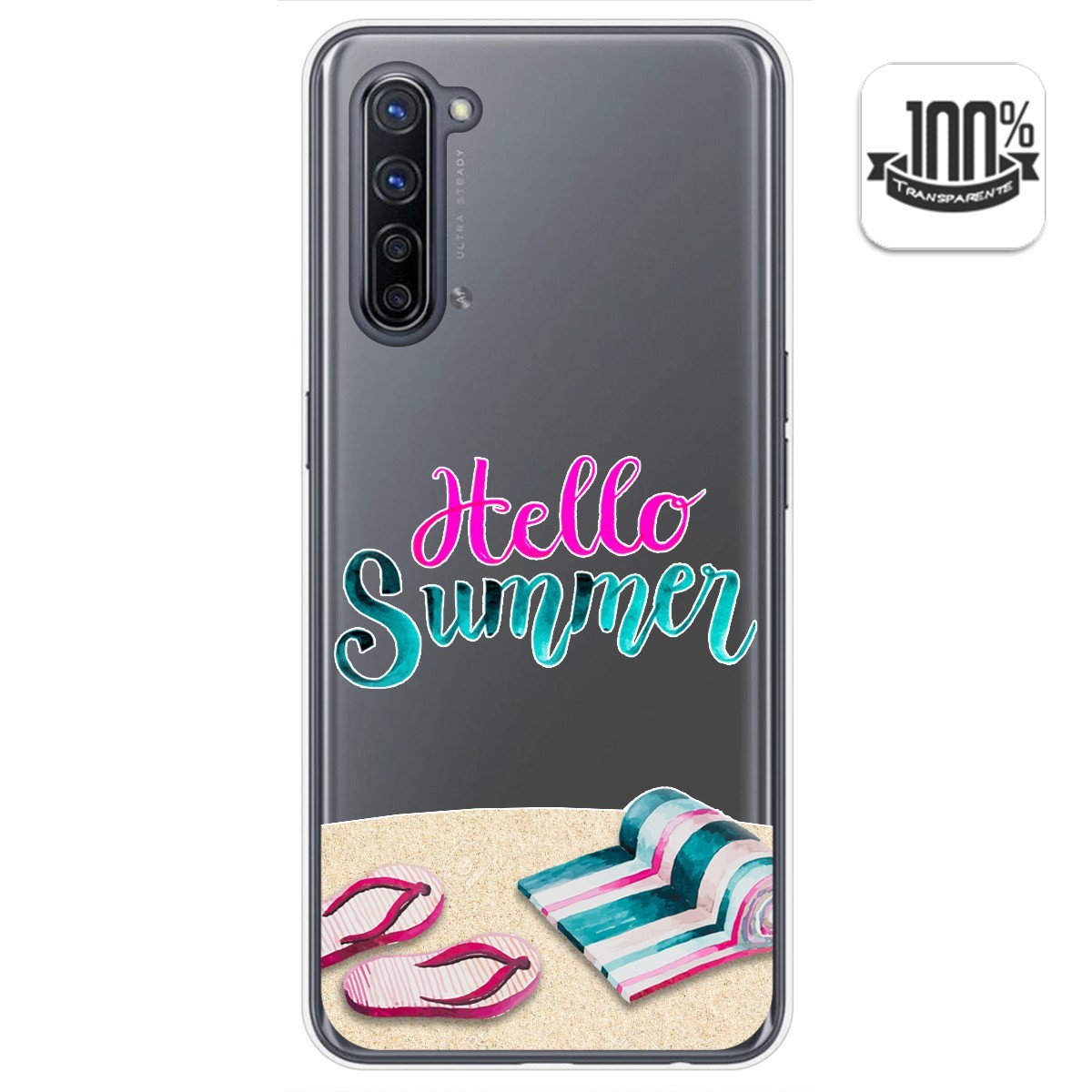 Tumundosmartphone Funda Gel Transparente para Oppo Find X2 Lite diseño Summer Dibujos