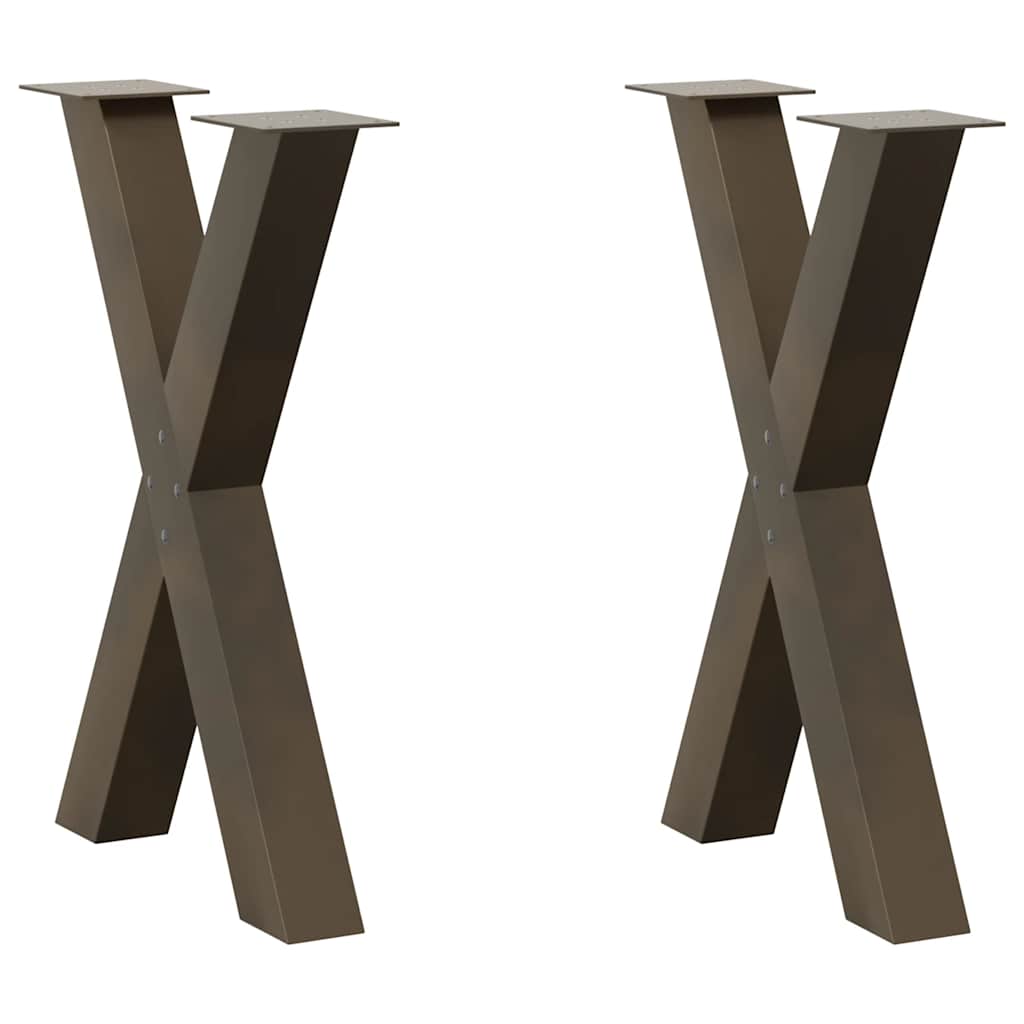 vidaXL Patas para mesa de comedor en forma de X (2 unidades) 50 x (72-73) cm, acero