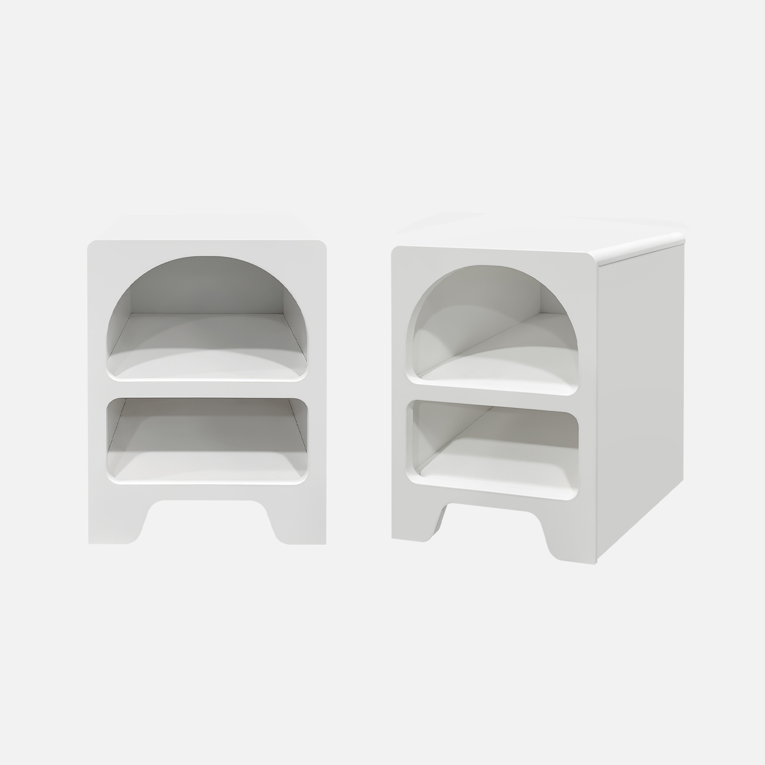 sweeek - Mesita de noche efecto madera, set de 2 , Thessa , 40x40x55