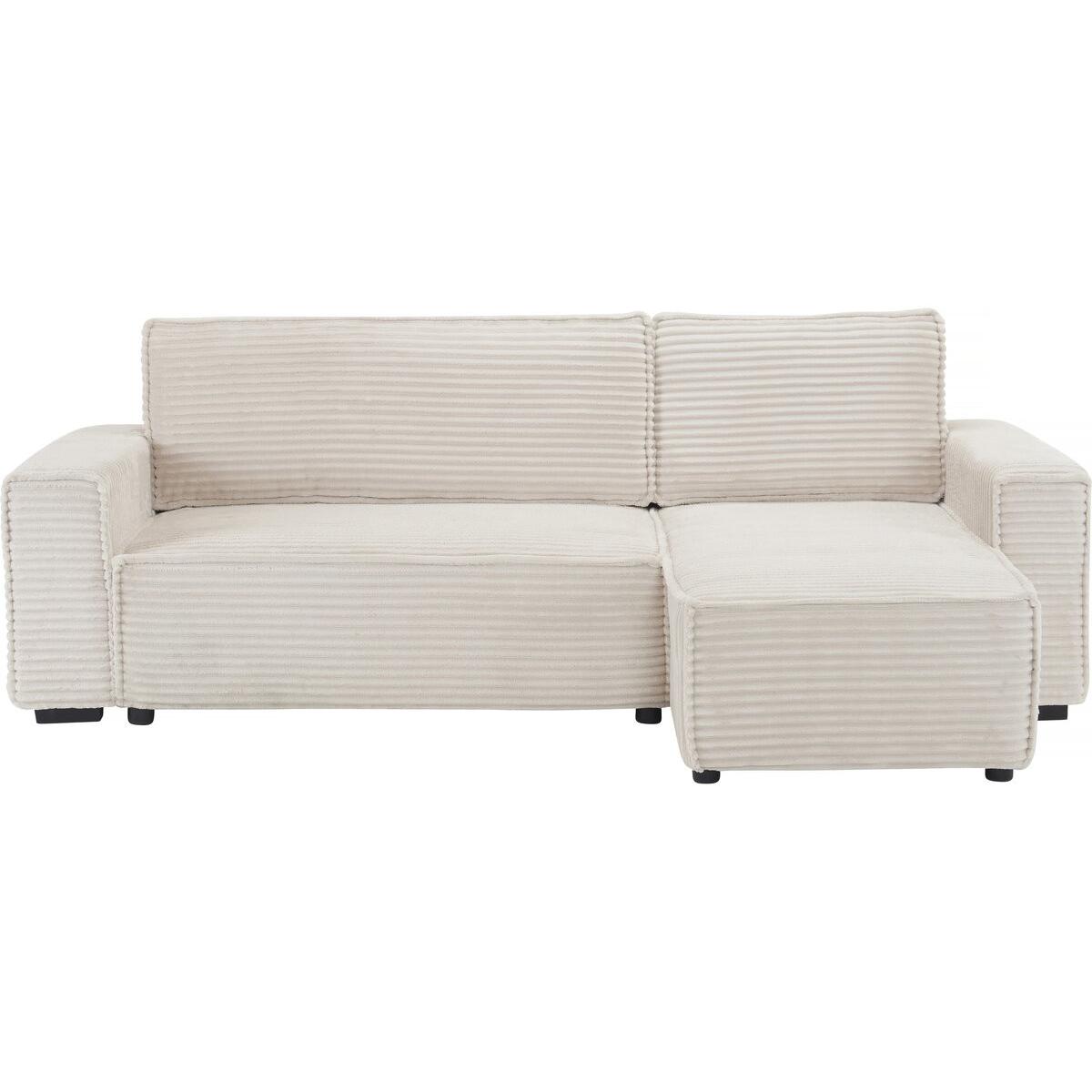 Habitat y Jardin - Sofá esquinero de pana "Opera" - 3 plazas - Beige