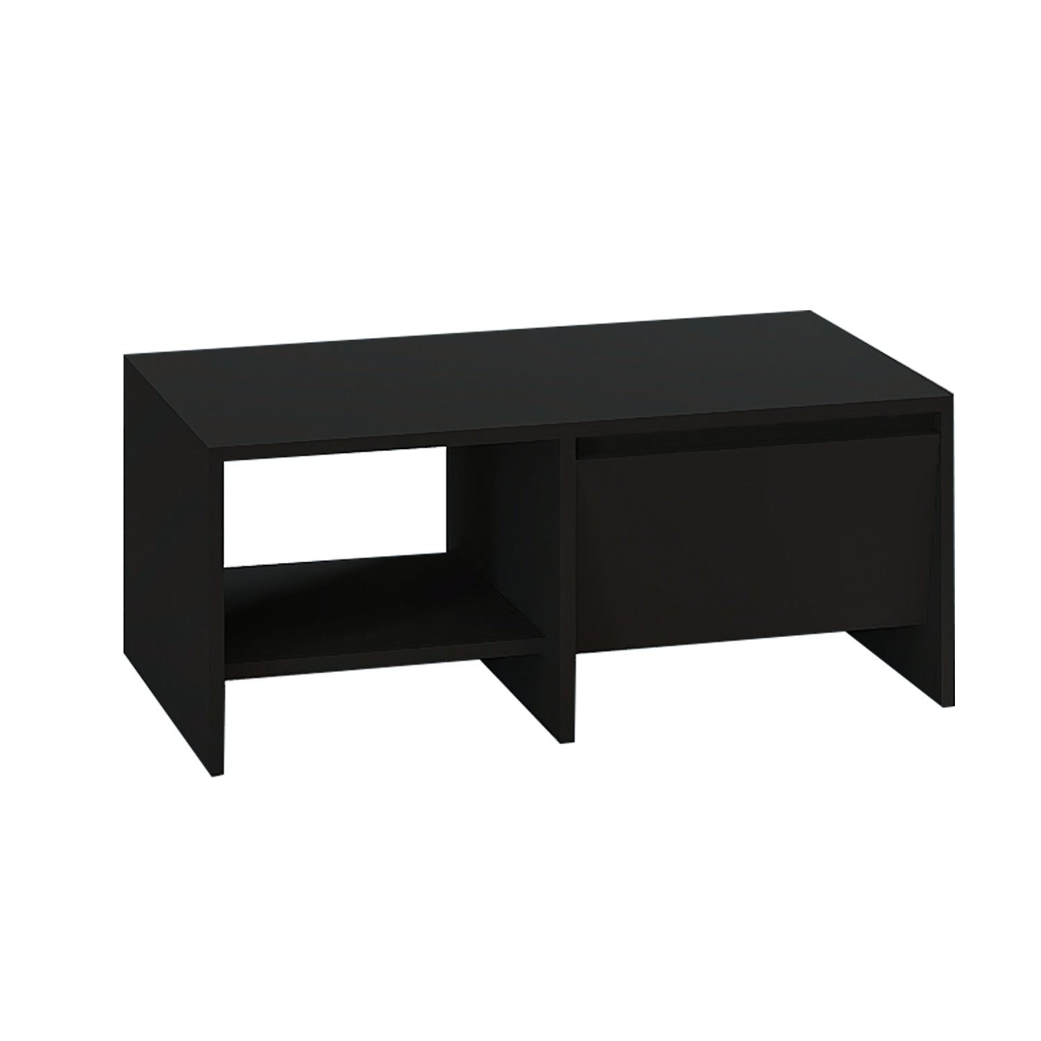 Habitat y Jardin - Mesa baja de madera "Laris" - 90 x 45 x 35 cm - Negra