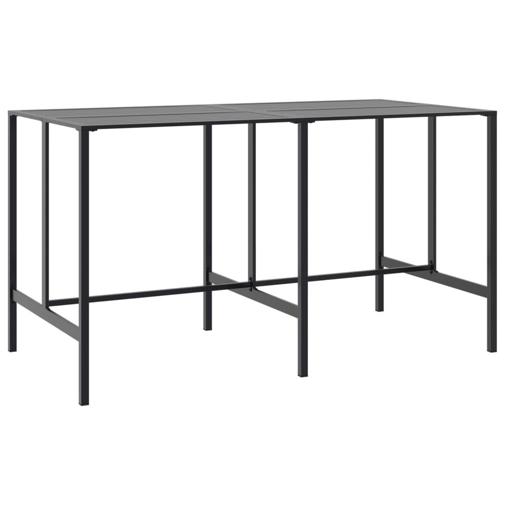 vidaXL Mesa alta de bar acero recubrimiento polvo negro 200x100x110 cm