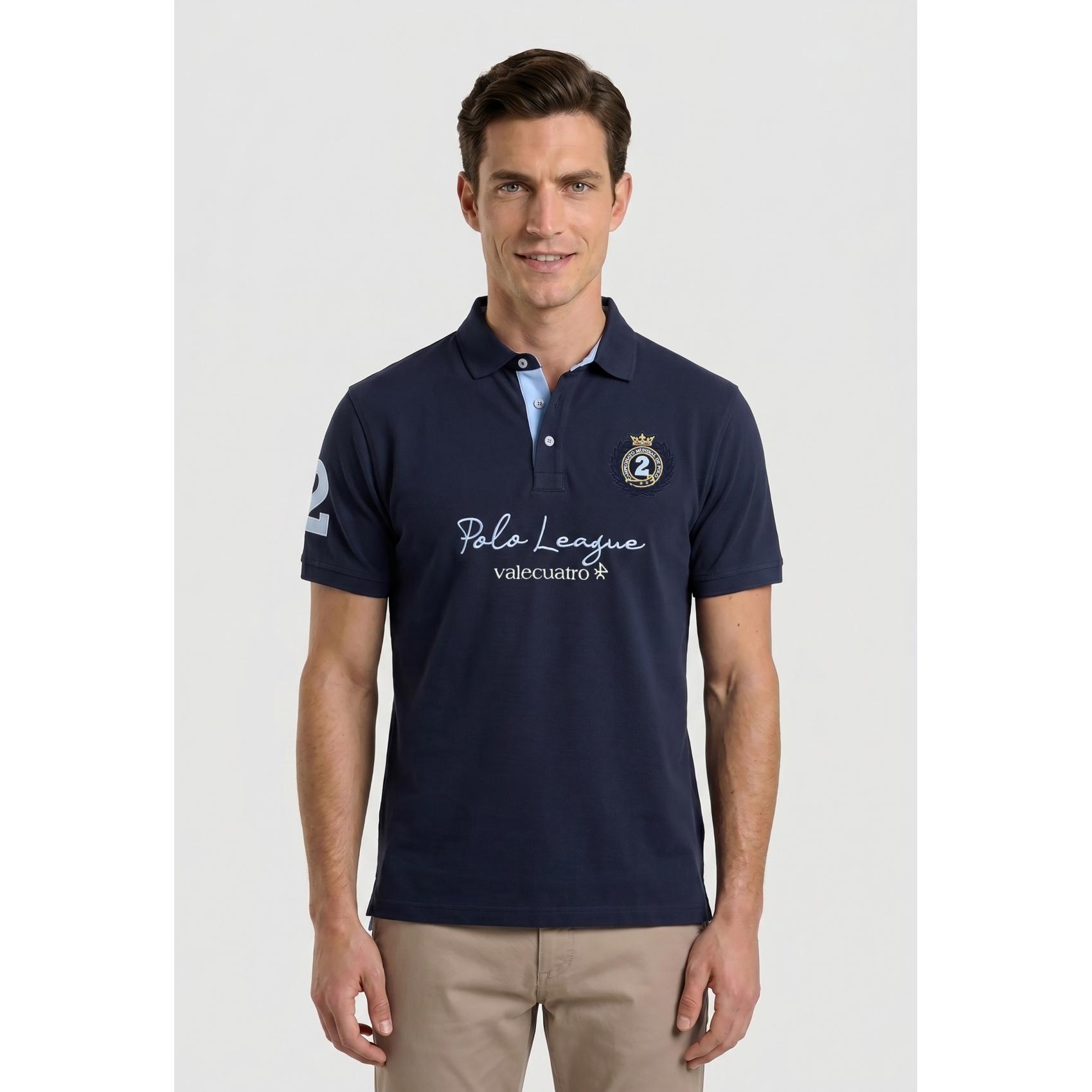 Polo Valecuatro bordado League azul marino