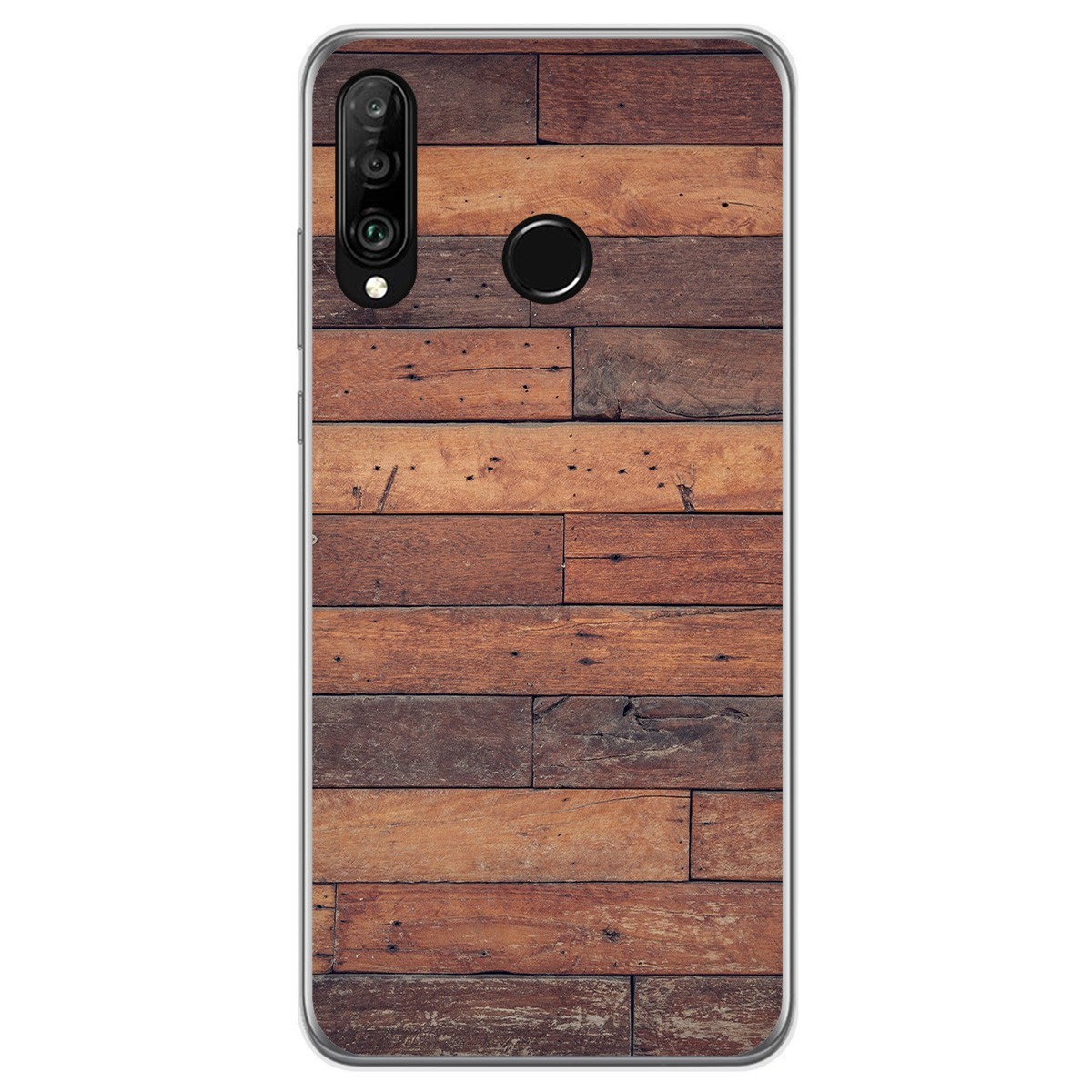 Tumundosmartphone Funda Gel Tpu para Huawei P30 Lite diseño Madera 03 Dibujos