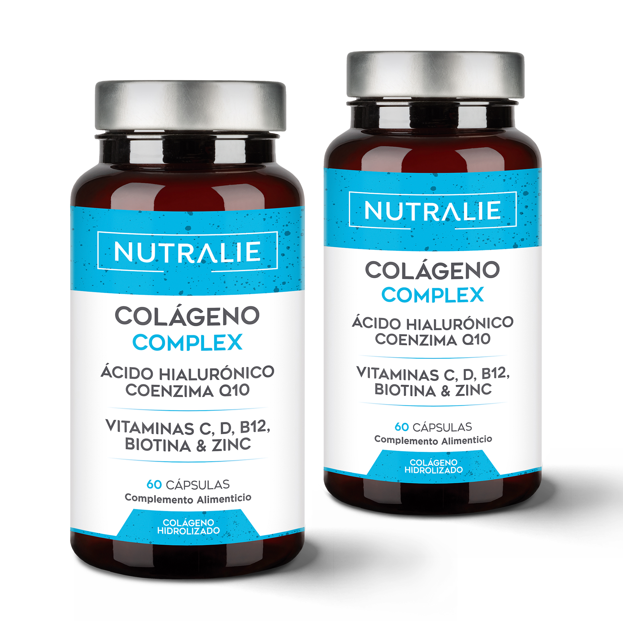 Colágeno Ácido Hialurónico - Hidrolizado + Biotina + Q10 - Piel Cartílago - Vit C D B12 y Zinc - Collagen Complex - 60 Cápsulas Nutralie