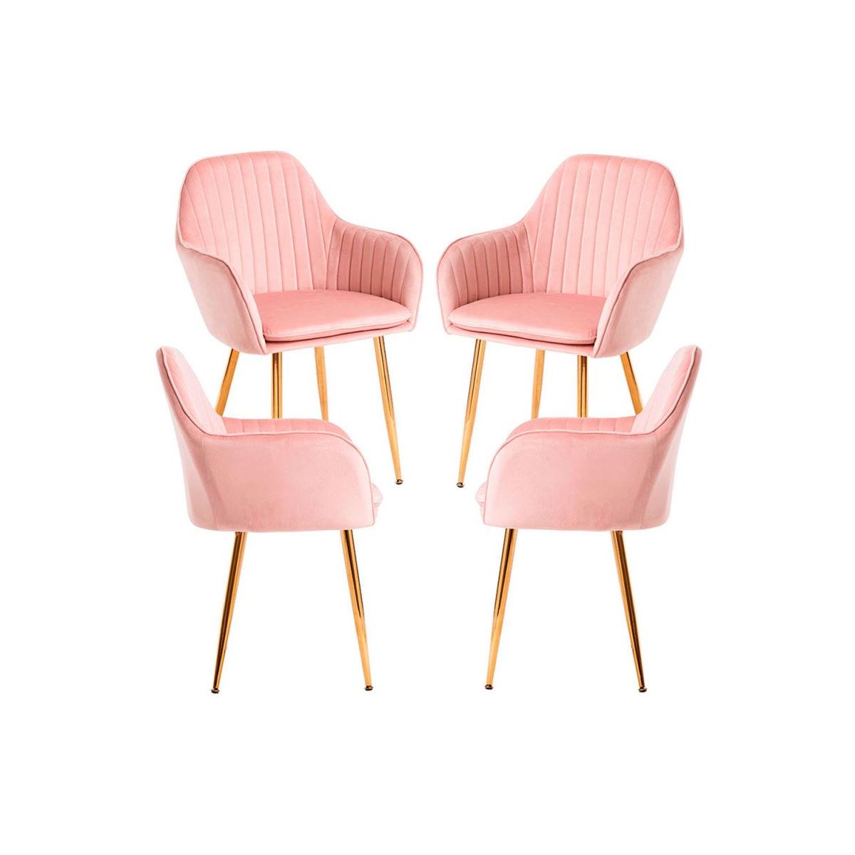 Regalos Miguel - Packs Sillas Comedor - Pack 4 Sillas Chic Golden - Rosa
