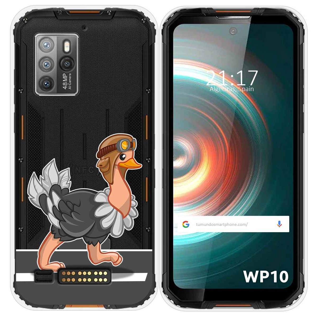 Funda Silicona Transparente para Oukitel WP10 diseño Avestruz Dibujos