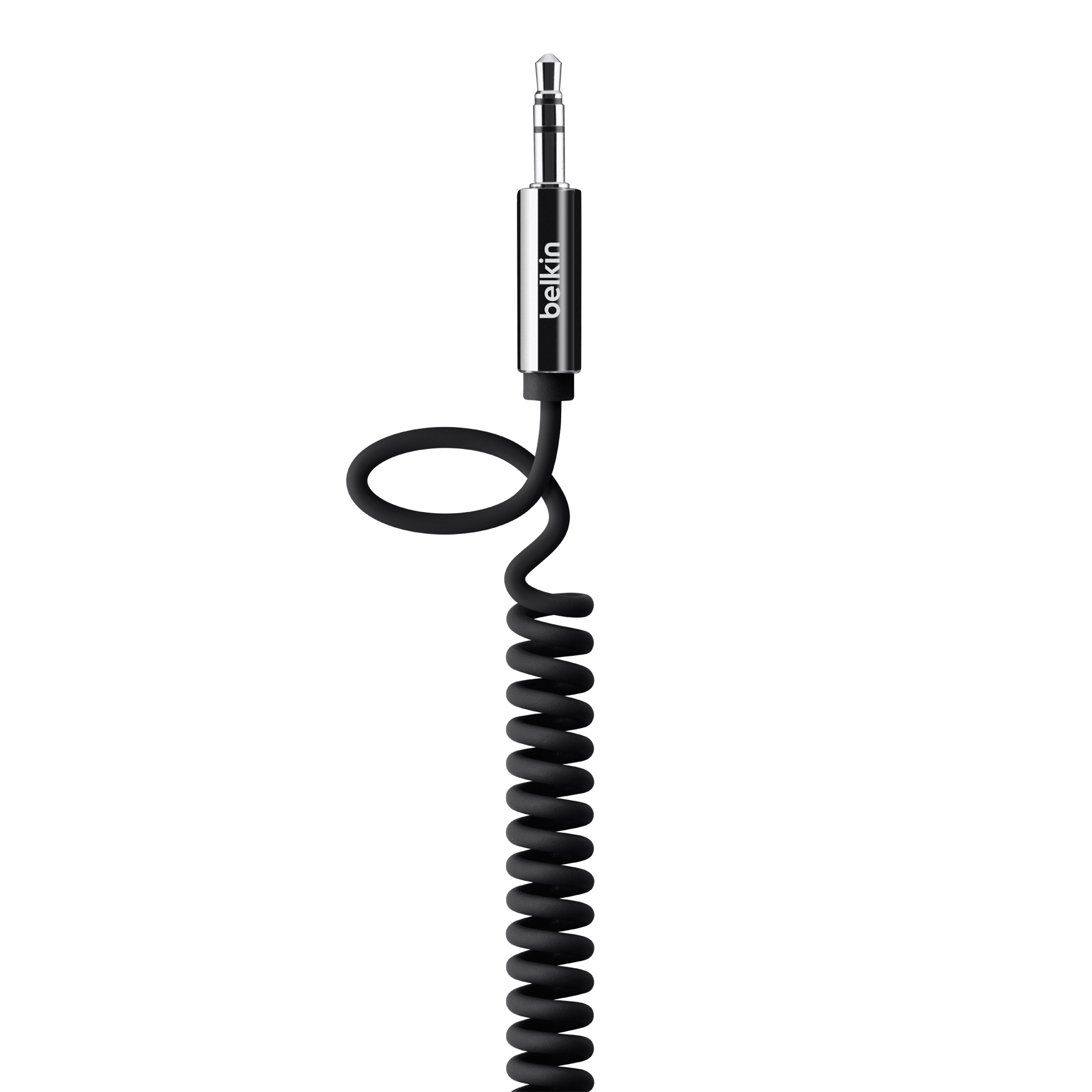 AV Cable/3.5mm Coiled AUX 1.8m BLK