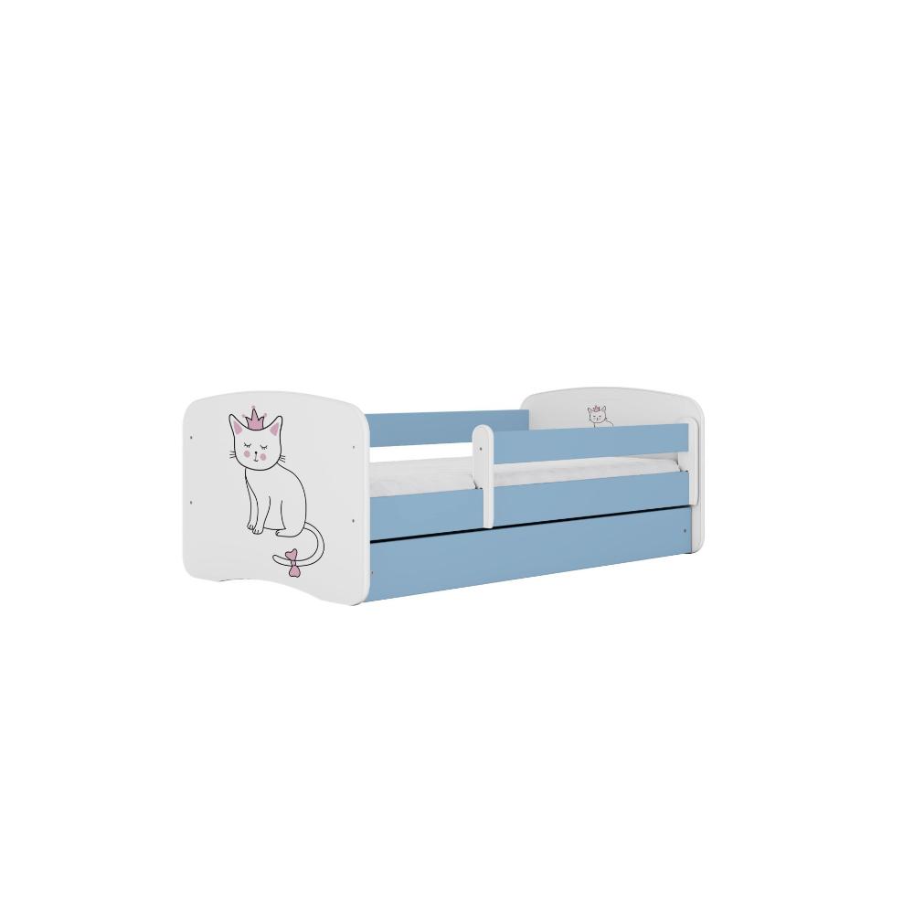 Cama 180 x 80 cm Kocot Kids com colchão BabyDreams Cat Blue