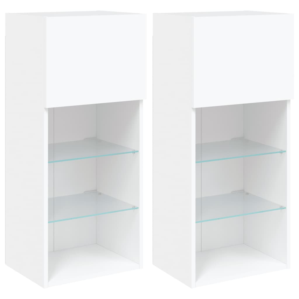 Vidaxl Muebles para TV con Luces LED 2 Uds 40,5x30x90 Cm