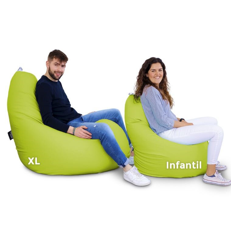 Puff Pera Relax Polipiel Verde HAPPERS - Cómodo, ligero y resistente. Make it Happers®