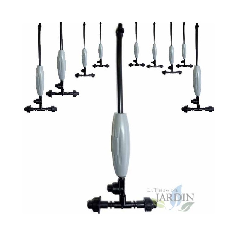 SUINGA Pack 10 Nebulizadores Fogger profesional 2 Salidas | Nebulizacion para Invernaderos, Terrazas, Viveros, Exteriores e Interiores